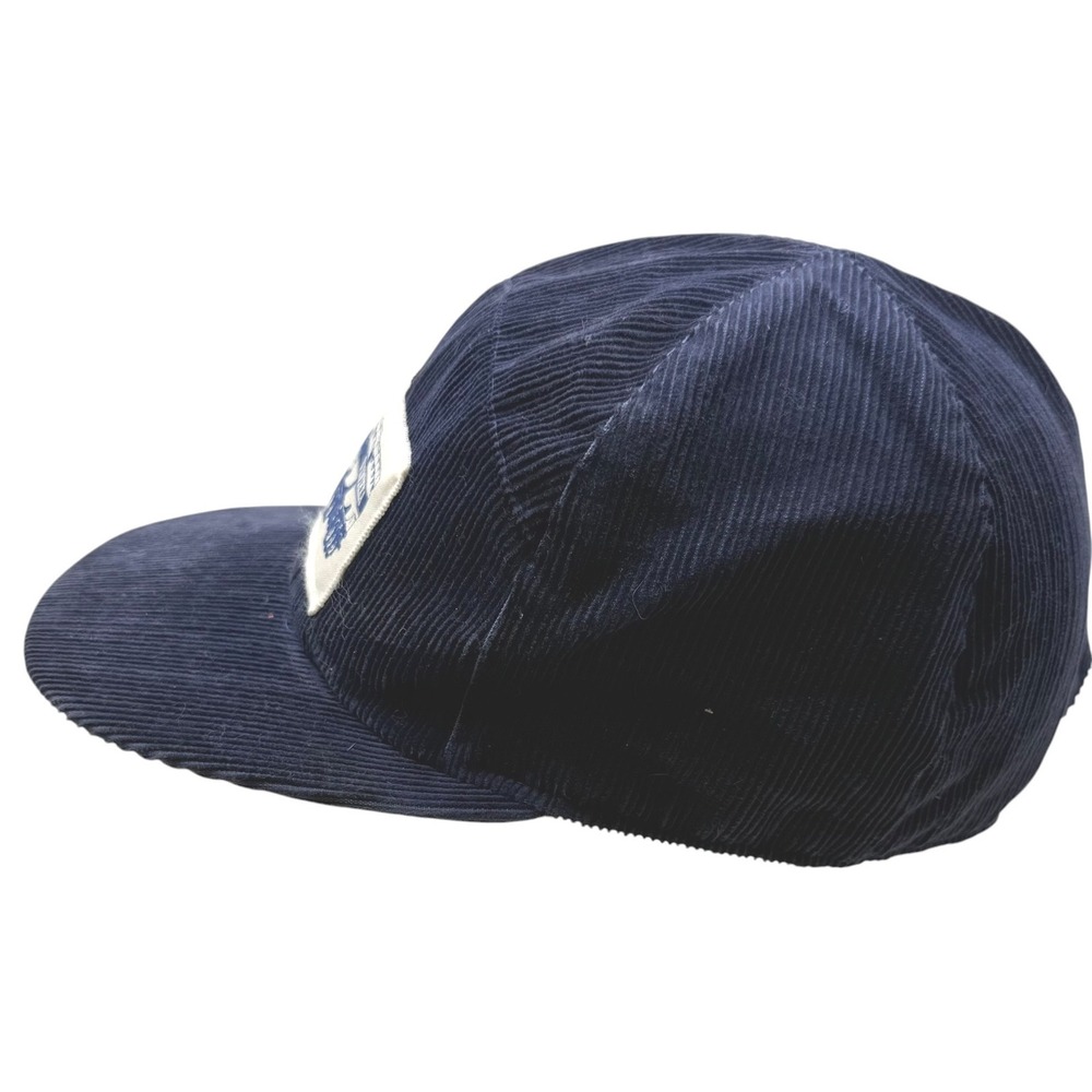 Lansilakki Ky Navy Blue Corduroy 5 Panel Hat Viinikka Trucking Patch Finland - Picture 3 of 9